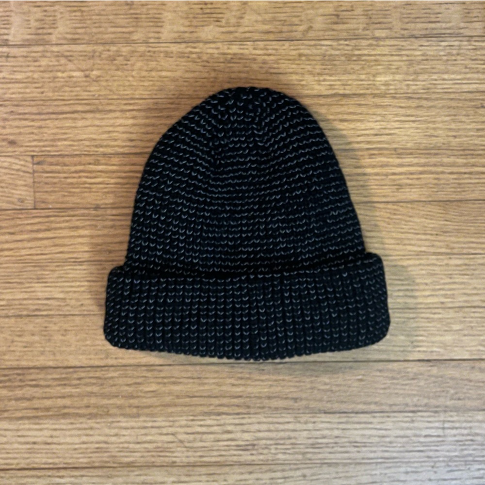 Reflective Black Knit Beanie